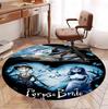 Corpse Bride Pattern Round Rug, Indoor/Outdoor Mat, for Picnic, Gameroom, Bedroom, Office, Living Room, Home Decor Carpet, Birthday Gift