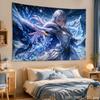 Cool Blue Galaxy Anime Girl Aesthetic Tapestry Fantasy Cartoon Wall Hanging Teen Dorm Bedroom Otaku Room Home Wall Decor