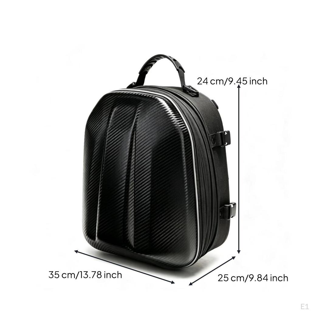 Hard Shell Backpack with Carbon Fiber Texture Compact for Motorcyclists, Commuters, Daily