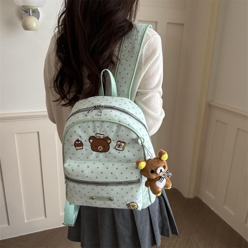 Schoolbag Korean Polka Dots Ins Cute and Fresh Polka Dots Cartoon Backpack 1011 New Commuter Large-capacity Backpack