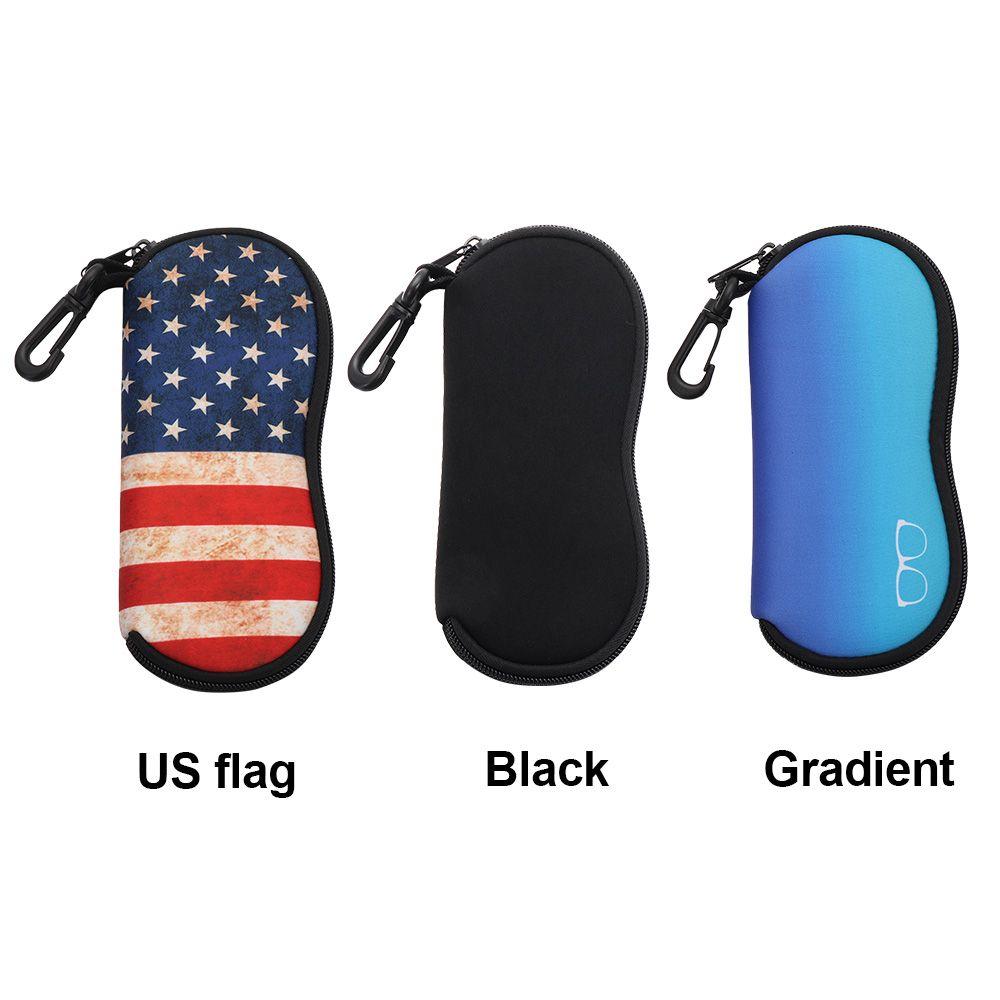 Soft Sunglasses Case with Carabiner, Ultra-Light Portable Neoprene Zipper Glasses Case, Safety Zipper Eyeglass Pouch