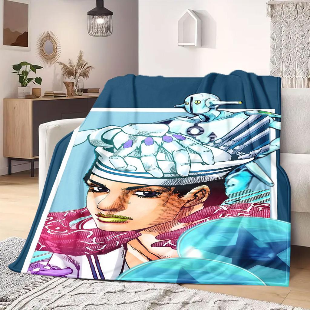 JOJO anime Flannel Blanket Warm,Comfortable,Suitable for Bedrooms,Sofas,Beds,Chairs,Picnics,Travel