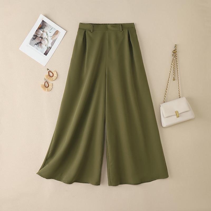 ZANZEA Womens Casual Solid Color Loose Wide Leg Pants