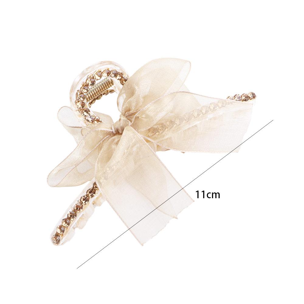 Girls Temperament Net Yarn Korean Bow Knot Grab Clip Hair Accessories Hair Clip Hair Claw