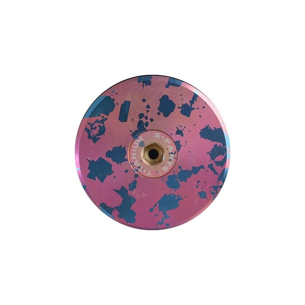 Bicycle Lightweight TC4 Titanium Stem Top Cap with Hollow Bolt Anodized Nebula S-PARTS (S-Parts) High-Strength 31.8mm