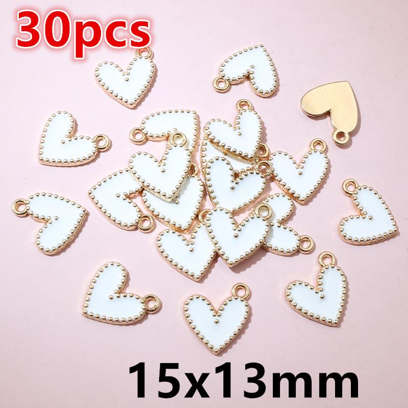 30-50Pcs 9x10mm/15x13mm Small Alloy Heart Charms Cute Love Pendants For DIY Bracelet Necklaces Jewelry Making Accessories