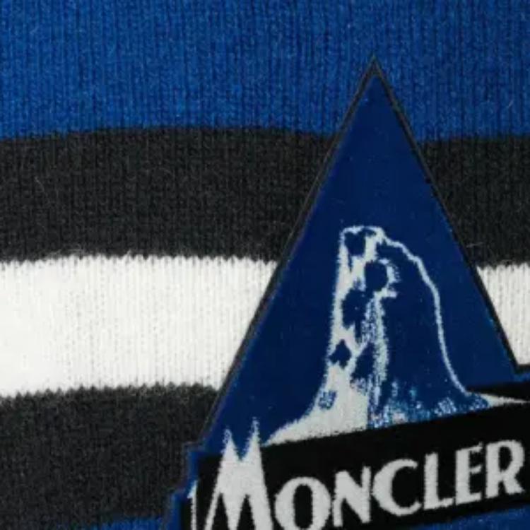 Moncler Striped Detail Pullover Wool Sweater Men Sweater Blue 9043700A9177723