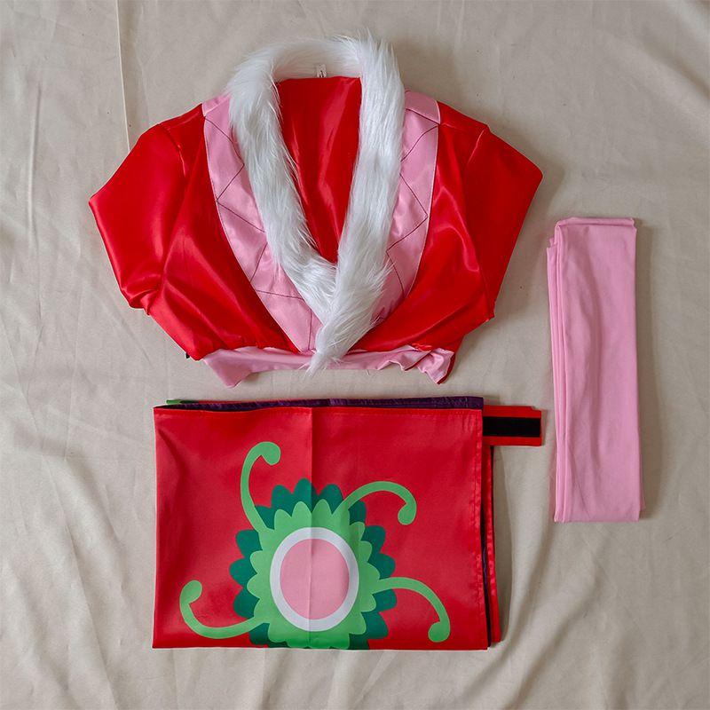 Anime One Piece Empress Hancock Cosplay Clothing Red Cheongsam Kimono Element Costume