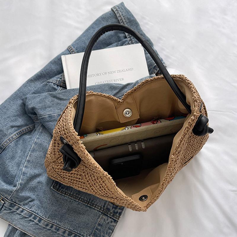 Women's Shoulder Bags Casual Wicker Woven Ladies Handmade Totes Large Capacity Summer Beach Female's Shopper Handbag