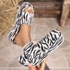 Fashion Fashion Zebra Print Platform Slippers Women 2025 Summer Comfort Thick Sole Beach Slides Woman Lightweight Non Slip Wedge Sandals