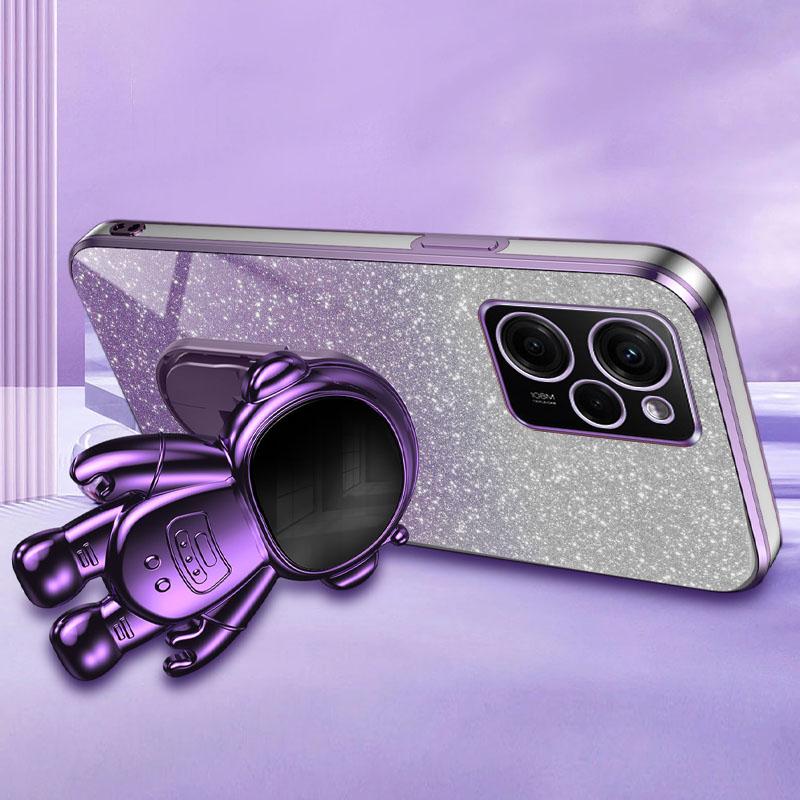 For Xiaomi Redmi Note 12 Pro Speed 5G/Poco X5 Pro 5G Case PC+TPU Electroplating Astronaut Kickstand Cover