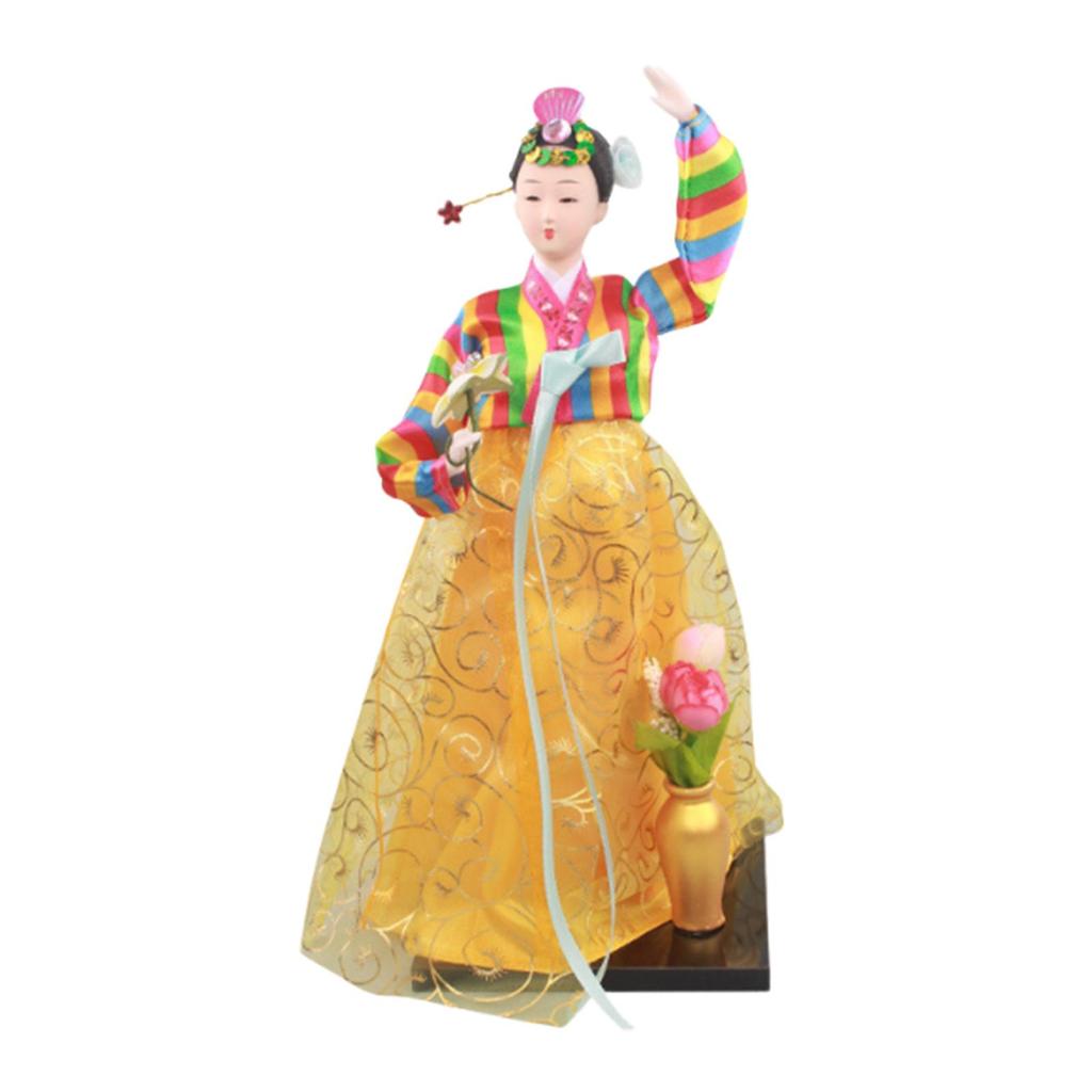 Korean Hanbok Doll Geisha Kimono Figurine Vintage Style 12 inch Collectible