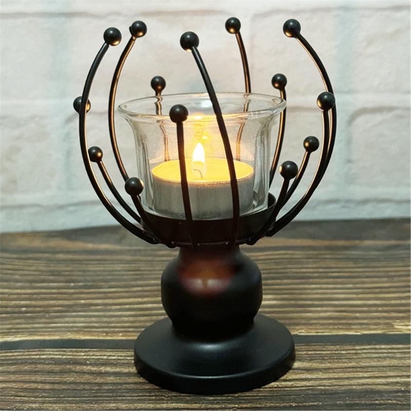 Wrought Iron Wedding Table Candlestick Decorations Home Candlelights Dinner Metal Candle Holder
