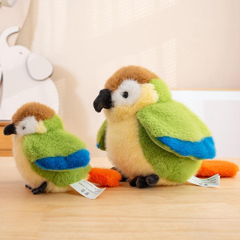 Simulation Bird Plush Toy Pendant Cute Keychain Student Backpack Schoolbag Pendant Parrot Doll