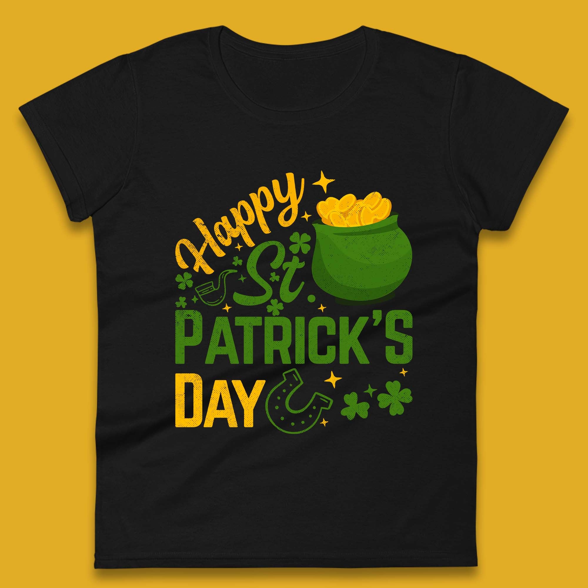 Happy St Patrick s Day Womens T-Shirt Mens Tops Tees Unisex S