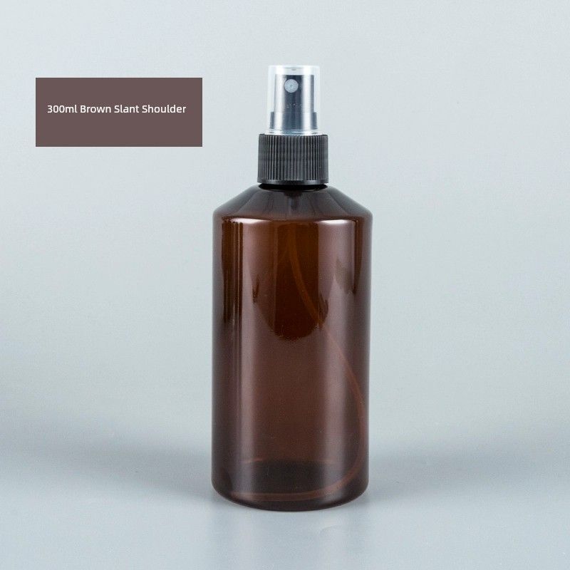 

Dark Green Storage Bottle Portable Cosmetics 300ml Brown Inclined Shoulder + R24 Black Nozzle