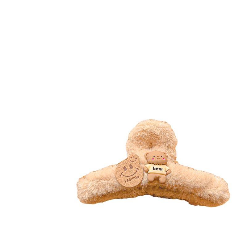 Winter Bär Plüsch Haarspange für Mädchen - Große Haarklammer für Hinterkopf