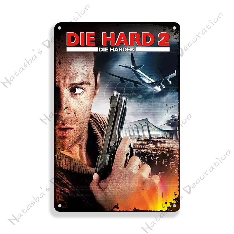 Classic Movie Poster Die Hard Retro Metal Sign Wall Plate Garage Cinema Theater Shop Store Man Cave Wall Decor Industrial Decor