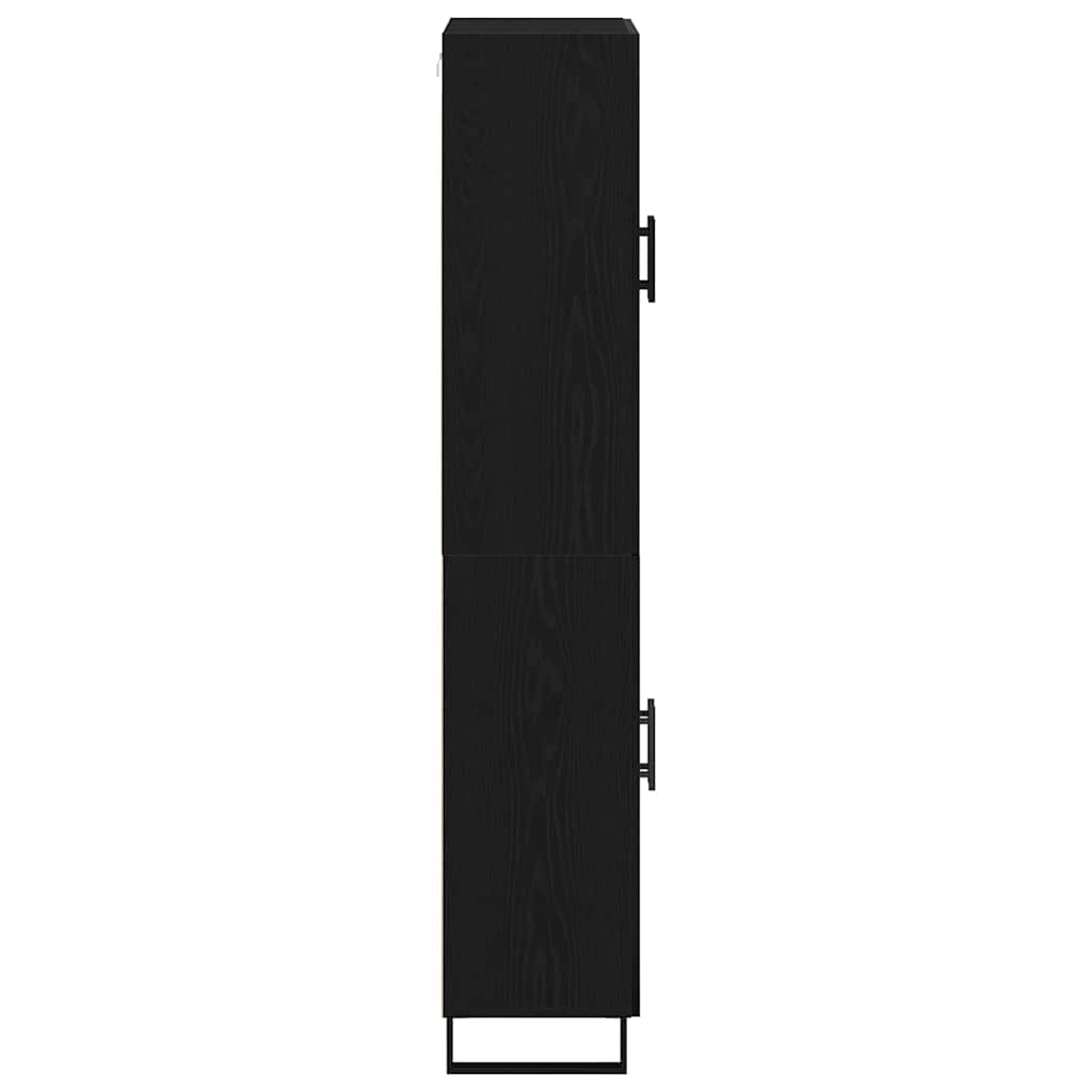 Highboard 2 pcs Black Oak Effect 69.5 x 34 x 180 cm