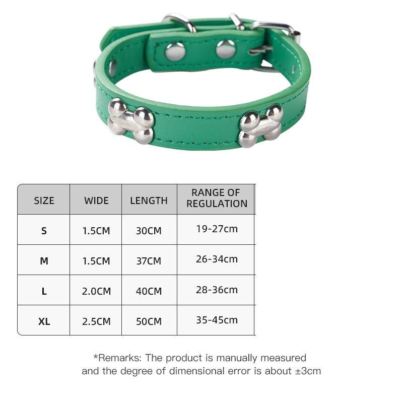 Adjustable Pet Collar Bone Accessory Dog PU Leather Traction Rope Popular Dog Collar