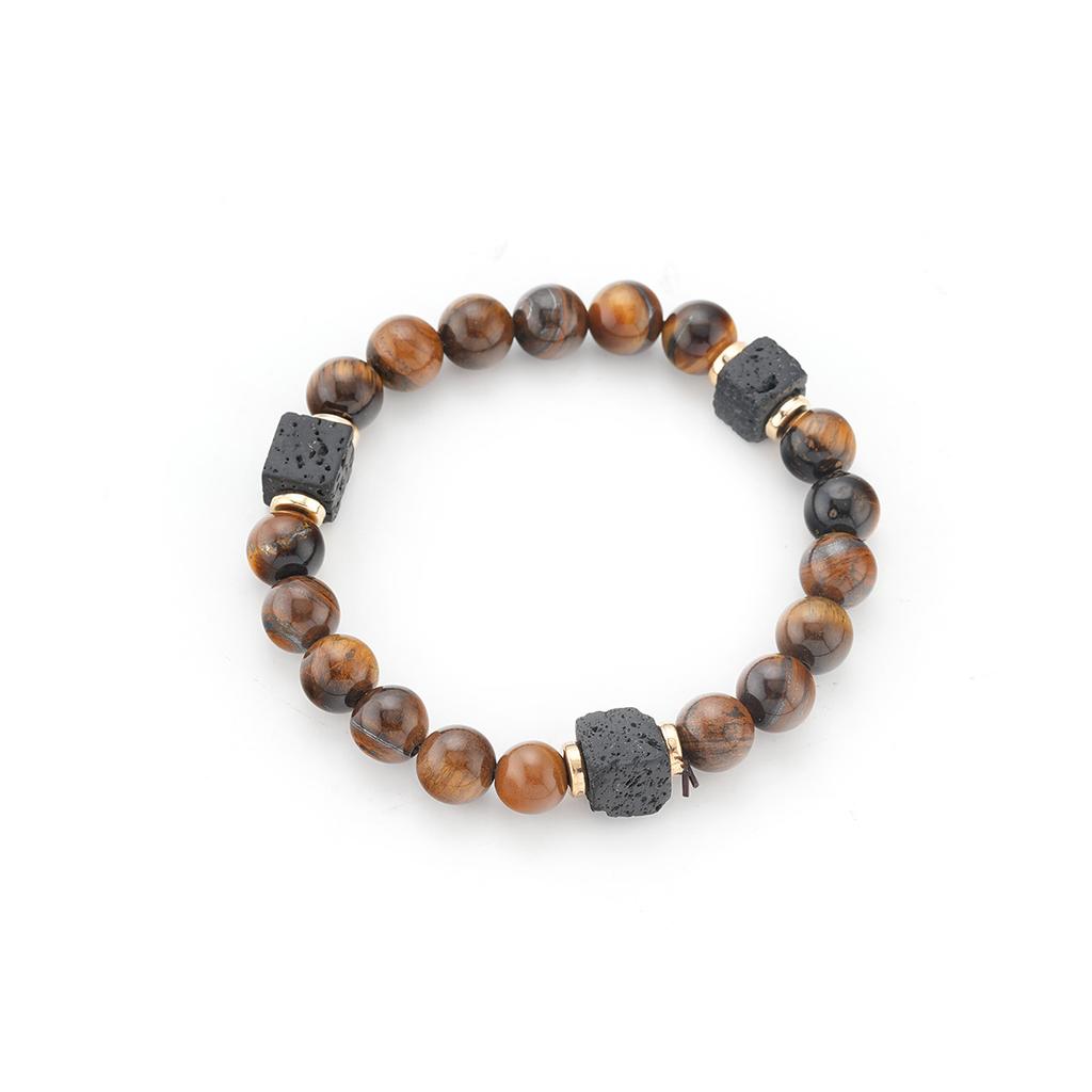 Men's Abrasive Stone Bracelet, Volcanic Stone Natural Stone Beaded Bracelet, Hand Decoration