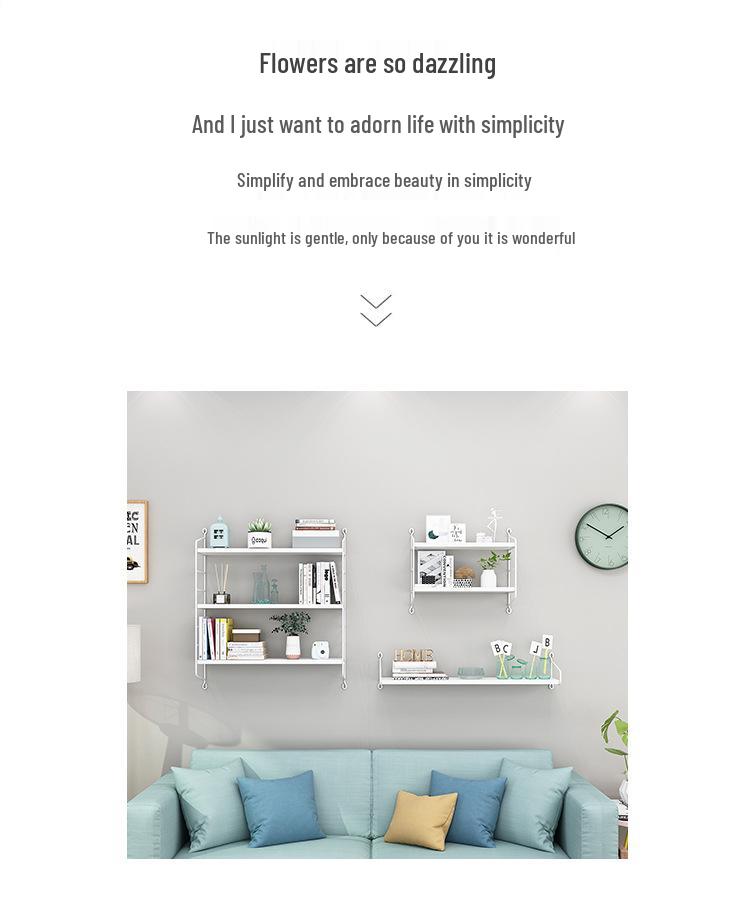 Modern Wall Bookshelf: Simple Multi-Layer Nordic Storage Rack