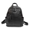 Ganzlederrucksack Schwarz Rindsleder Mode Vielseitiger weicher Leder Damenrucksack Damentasche