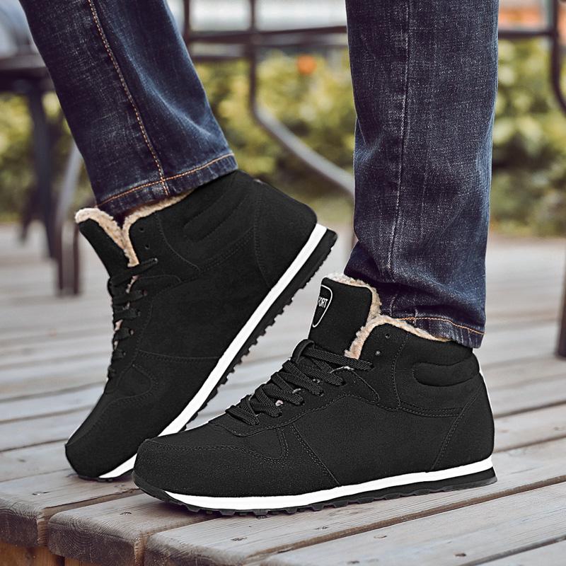 Unisex Winter Warm Plüsch Knöchel Schneestiefel Männer Casual Oxfords Schuhe Männliche High Top Sneakers Frauen Western High Tops Leichte Schuhe