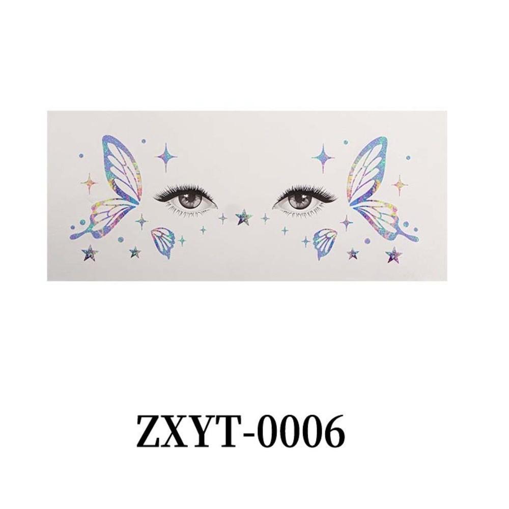 Star Heart Glitter Butterfly Face Tattoo Realistic Face Temporary Tattoo Dance Performances