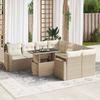 VidaXL Garden Lounge Set with Cushions 9 Pcs Beige Braided Resin 3326289