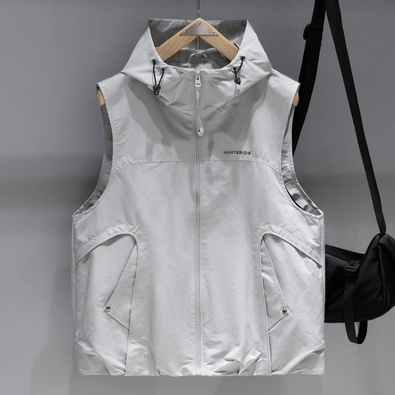 Unisex Lightweight Hooded Vest, Breathable Mesh Lined Casual Outdoor Gilet (M-2XL)