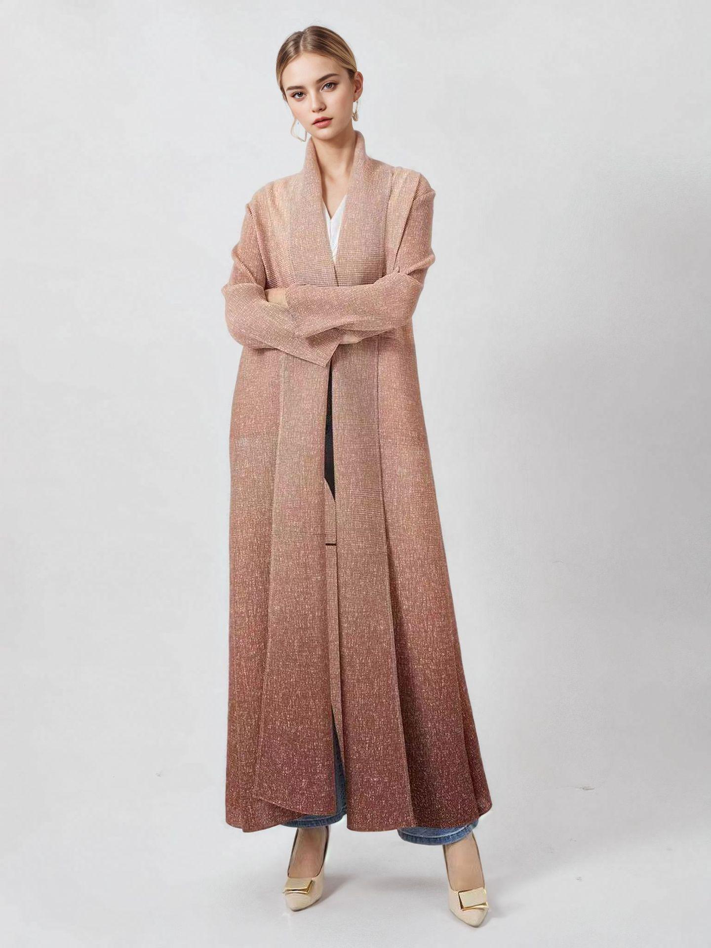 

Женский кардиган-тренч большого размера с цветочным принтом и плиссировкой, с отложным воротником One Size кофейный