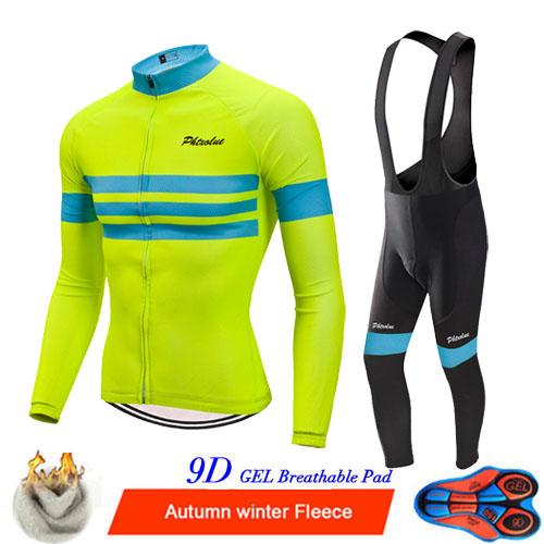 Phtxolue 2022 Winter Thermal Fleece Cycling Jerseys Set MTB Bike Clothes Maillot Ropa Ciclismo Invierno Bicycle Cycling Clothing