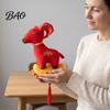 Lucky Animal Pendant Chinese New Year Goat Plush Ornaments, Zodiac of Stuffed Red Festive Hanging Accessory Dolls, Embroidery Decor for Spring