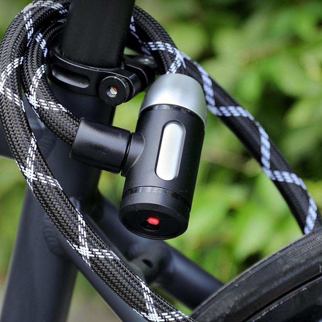 Cable Lock For Bicycle Cut-Resistant Anti-Theft Steel Cable Bike Nylon Lock For Mountain Cycling Road Riding City Touring
