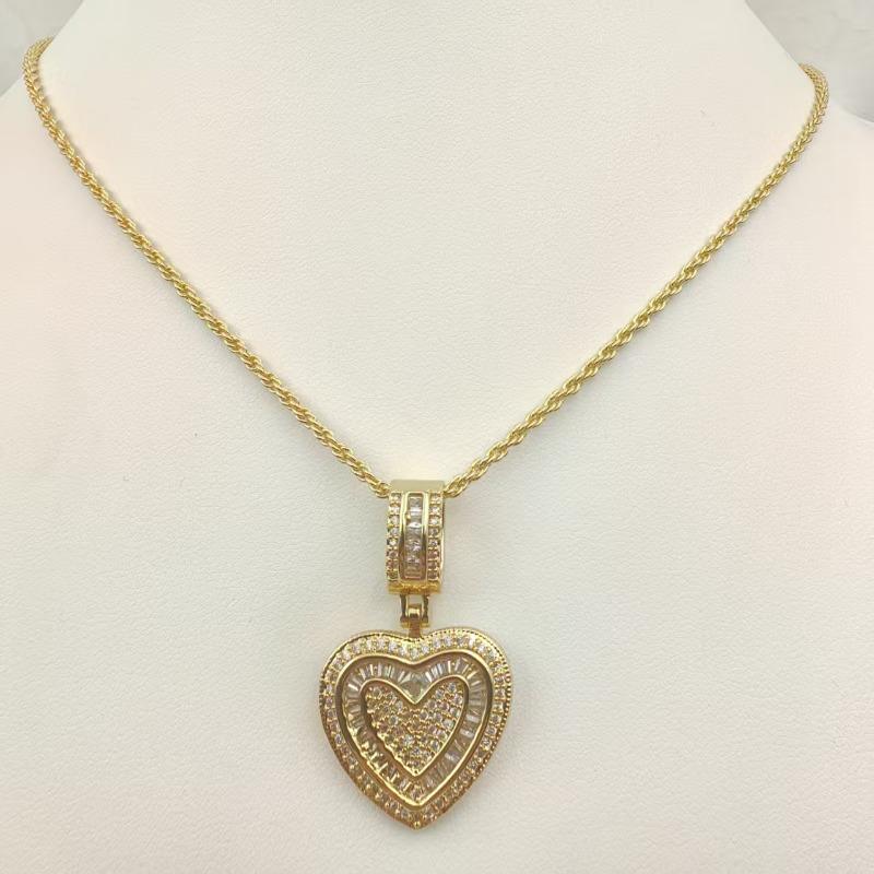 Meier Bestseller Rock Candy Herz Anhänger Halskette - Europäischer & Amerikanischer Ins Stil, Vielseitiger Kupfer Anhänger mit Zirkonia Herz Schmuck