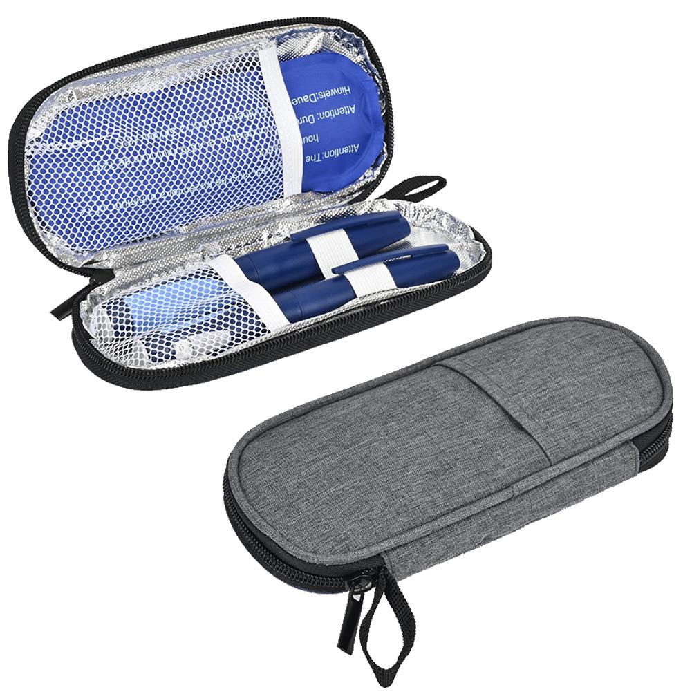 Portable Insulin Cooling Bag PU Waterproof Diabetic Insulin Cooling Bag Reusable Glaciated Cold Storage Bag for Diabetes Medicla