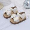 Bow Shoes Soft-Sole Elegant Style Sparkly Mary Janes Sandals Open-Toe Beach Shoes Party Shoes Fashionable Footwear for Girls