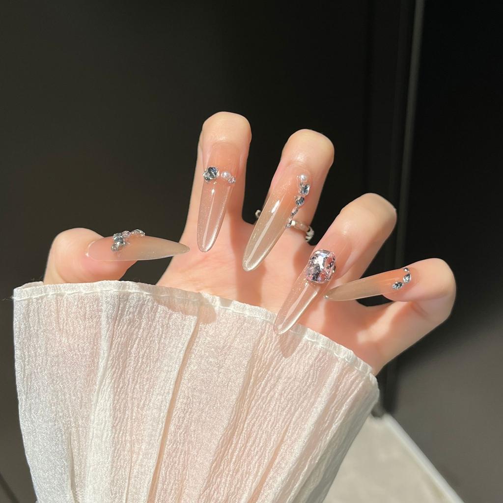 Cat's Eye Wearing Nail Pure Hand-made Nail Piece Fake Nail Wearing Nail Piece Advanced Sense Thin Dog Long