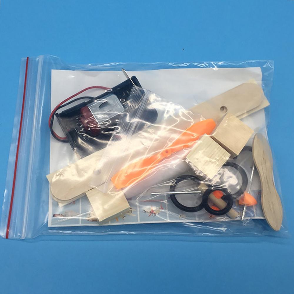 Wood Electric Aircraft Electric Glider Kit Kids Toy Airplane Kit Electric Wooden Airplane Model for Children Flying Model Assembled Experiment Model B