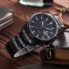 Casio EDIFICE Series Heart of Darkness All Black IP Coated Three Eyes Waterproof Casual Watch Quartz Movement Stainless Steel Strap EFB-509DC-1A
