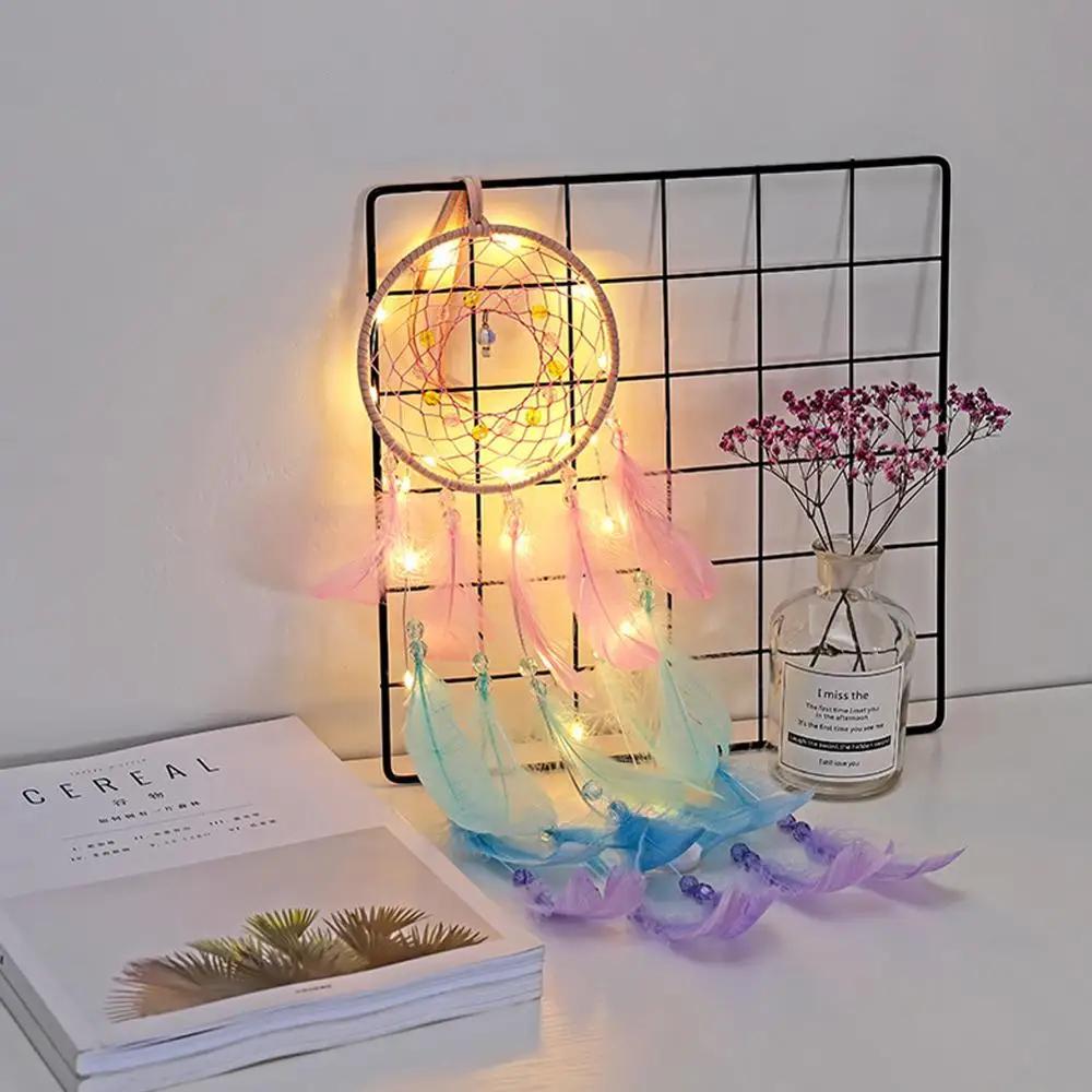 Confession Balloon Handmade Dream Catcher Gifts with LED Light Dreamcatcher Pendant Creative Hollow Wind Chimes Wall Hanging