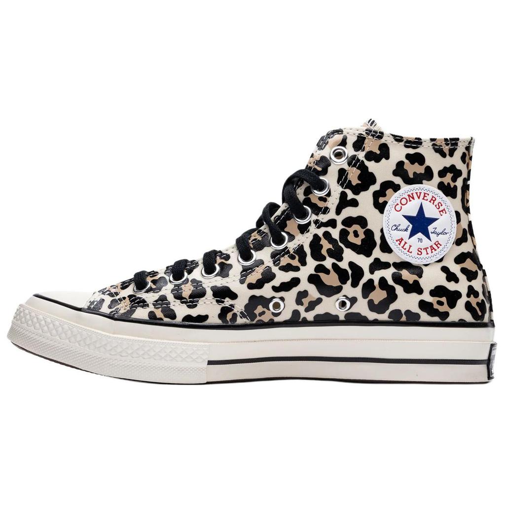Converse Chuck 70 High Glow-In-The-Dark Leopard Print Unisex Sneakers Cream Egret Light-Fawn A13436C