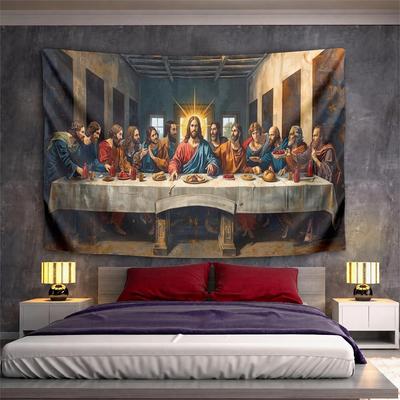 The Last Supper Iconic Art Jesus Disciples Meal Patterned Tapestry for Bedroom and Living Room Home Decor Sofas