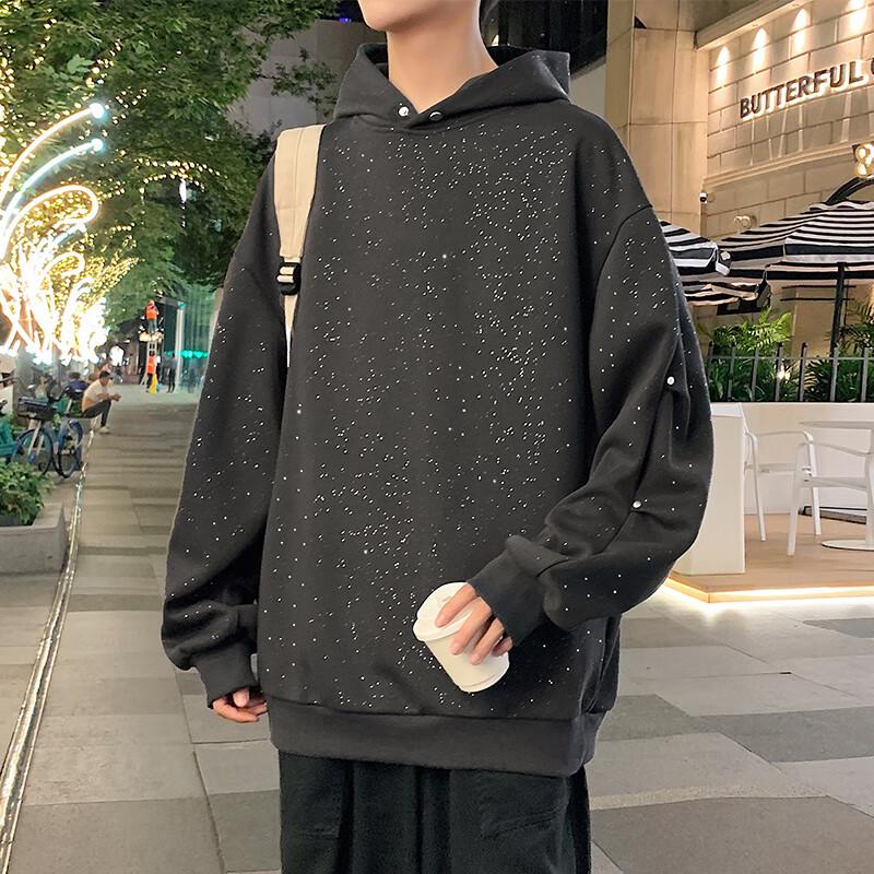 Homlean Men s Street Style Hooded Sweatshirt M