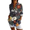 Camisa de Manga Larga con Botones para Mujer Camisas para Mujer Estampado Gráfico Blusa Top