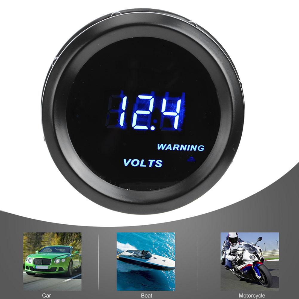 2in 52mm Car Voltage Meter Digital Black Shell Digital Display Voltage Gauge 12V