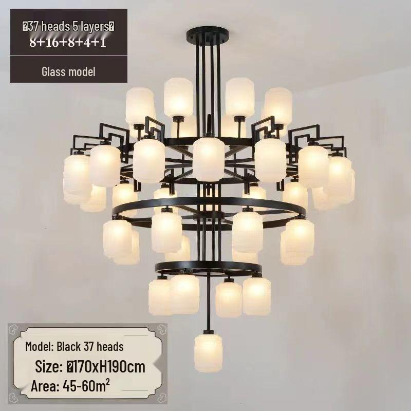 Chinese-Style Duplex High Ceiling Chandelier for Hotel Lobby or Villa