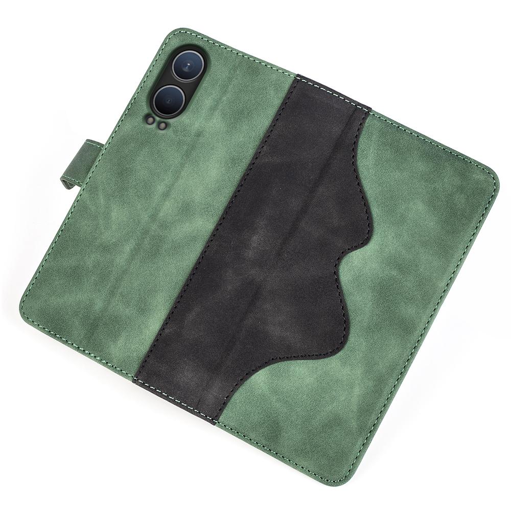 For OnePlus Nord CE4 Lite 5G/Oppo K12x 5G (China) Phone Case Splicing Color Leather Wallet Cover