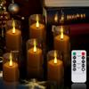 Flickering Flameless Candles with Lampshade Battery Operated 3D Wick LED Candles for Christmas Romantic Ambience Wedding Decor